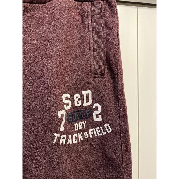 SUPERDRY Women's Sweatpants Track & Field 72 Joggers VTG MAROON Sz L 34x28 - Picture 3 of 9